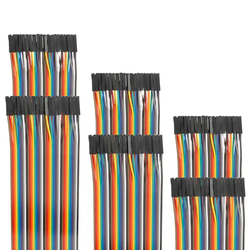 Miniatura 7 de Juego surtido de 120 cables de puente de 3.9 in, 5.9 in, 7.9 in, 11.8 in, 15.7 in, 19.7 in, 39.4 in, cable Dupont opcional, 3.9 pulgadas, macho a