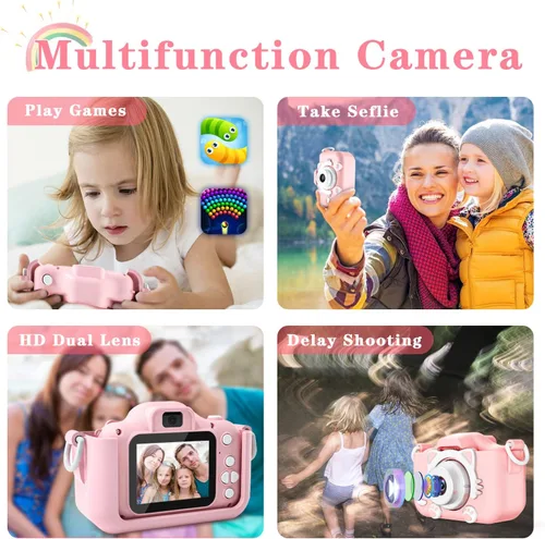 Miniatura 5 de CIMELR Juguetes de cámara para niños de 3, 4, 5, 6, 7, 8, 9, 10, 11, 12 años, cámara digital para niños pequeños con video, regalos de festival