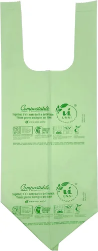 Miniatura 2 de UNNI Bolsas de basura compostables de 3 galones con asas de corbata, 100 bolsas pequeñas de compost de cocina para basura de encimera, certificadas