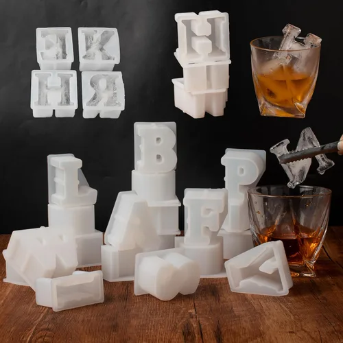 Miniatura 7 de Paquete de 26 moldes de fundición de resina con letras A-Z – Molde de silicona para fabricación de velas y decoración del hogar blanco