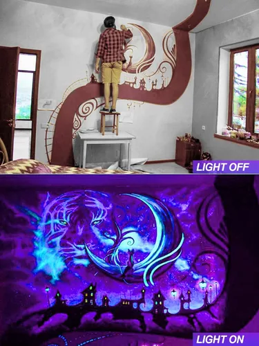 Miniatura 4 de Proyector de Halloween de 15 W, luces LED negras, iluminación de paisaje, impermeable, luz negra al aire libre con enchufe de EE. UU. para fiesta
