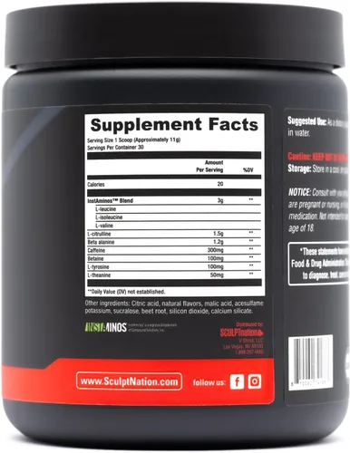 Miniatura 5 de Sculpt Nation por V Shred PreWorkout - Polvo de preentrenamiento premium con aminoácidos para un máximo rendimiento, resistencia y apoyo energético
