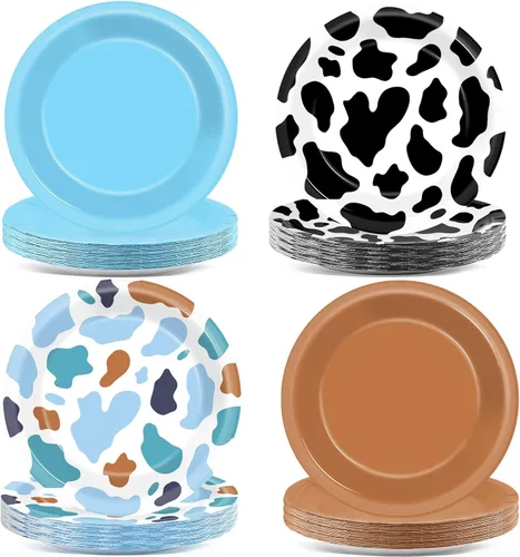 Miniatura 5 de CHUNNIN 48 platos de papel para fiesta de regreso a clases, suministros de fiesta de temporada escolar, 7 pulgadas, platos desechables