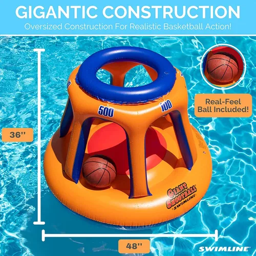 Miniatura 5 de Piscina inflable gigante de juguete Swimline para shootball Juego de baloncesto flotante (inflable)
