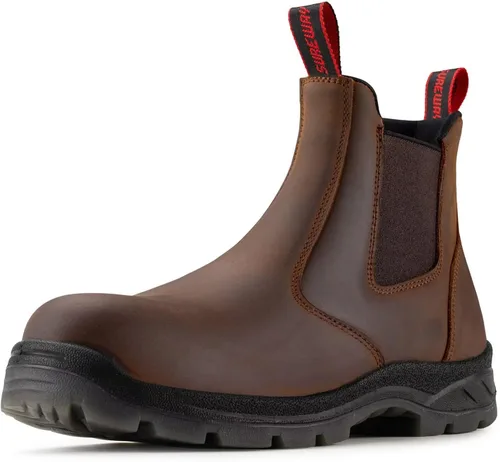 Miniatura 8 de SUREWAY Botas de trabajo sin cordones para hombre, mejoradas antideslizantes/resistentes al agua, peligro eléctrico, botas de trabajo mecánico