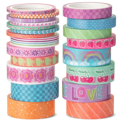 Miniatura 10 de Mr. Pen - Juego de cintas Washi de cuadrícula, 7 rollos, 0.6 pulgadas, cinta washi para diario, cinta decorativa, cinta de diario, cinta