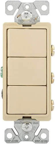 Miniatura 3 de Eaton 7729A-SP 15-Amp 3-Way 120-Volt Decorator Heavy Duty Grade Three Single Pole Combinación Interruptores, Almendra