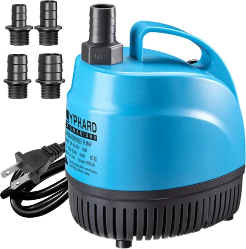 Miniatura 9 de LYPHARD AQUARIUMS Bomba de agua sumergible de 125 W, 1110 GPH de alta elevación 12.8 pies bombas de acuario para pecera, estanque, fuente