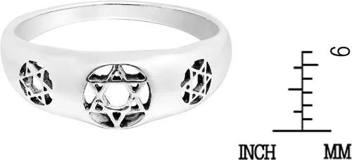 Miniatura 4 de AeraVida Significativo y elegante anillo de plata de ley 925 con triple estrella de David