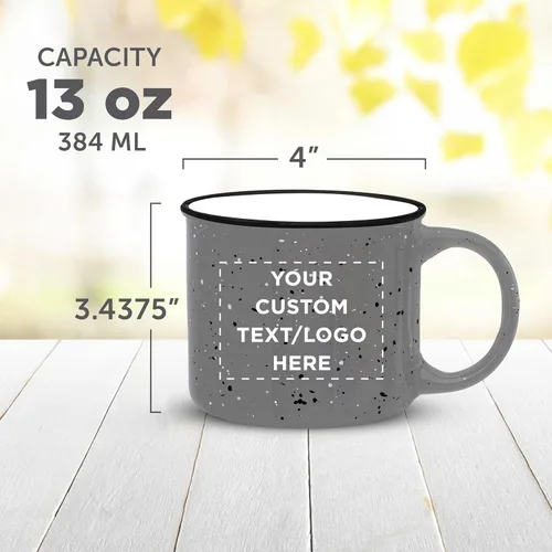 Miniatura 5 de DISCOUNT PROMOS Tazas de café personalizadas de cerámica para fogata, 13 onzas, juego de 10/50/100, paquete personalizado a granel, perfecto