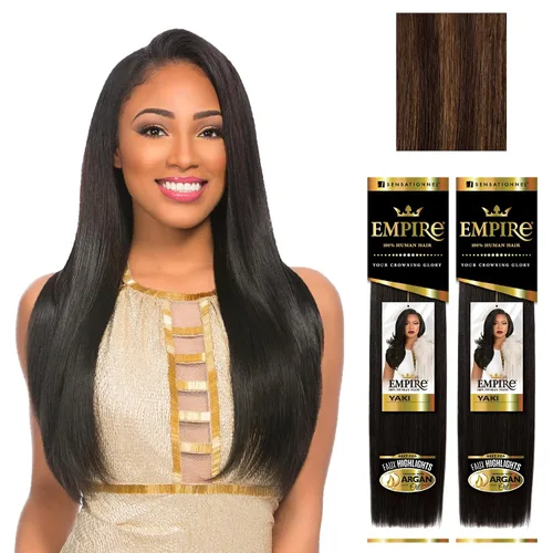 Miniatura 12 de Sensationnel Cabello humano Empire Yaki – Tejido sin enredos para un tejido rápido y coser en estilos para reflejos falsos y parte media falsa dejar