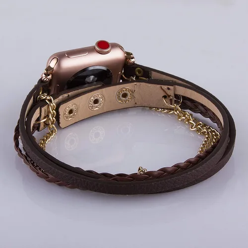 Miniatura 5 de Correas de pulsera compatibles con Apple Watch Band Ultra iWatch Series 8 7 6 5 4 3 2 1 SE 1.97 pulgadas, 1.77 pulgadas, 1.73 pulgadas, 1.65 Marrón