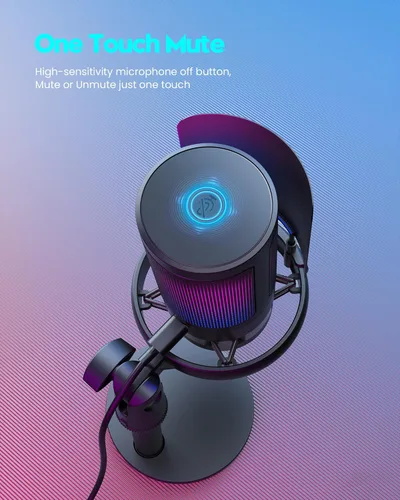 Miniatura 9 de Micrófono para juegos para PC: micrófono USB para Podcasts, Videos y Streaming - Micrófono condensador con silencio rápido y Filtro Pop - Micrófono