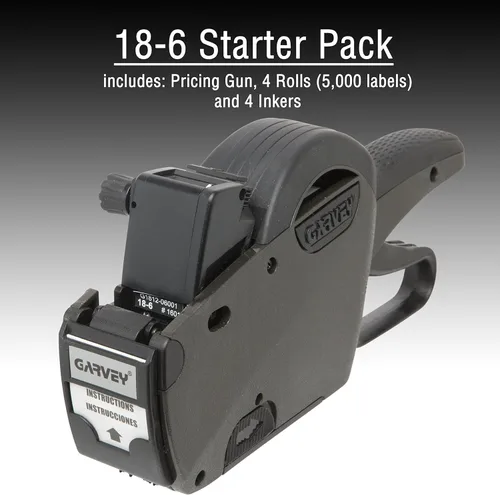 Miniatura 2 de Perco Etiquetas de precios para Garvey 18-6 One Line Price Gun Gx1812 (18-6, kit de inicio blanco)