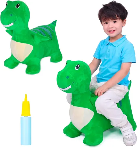 Miniatura 17 de INPANY Caballo Saltarín, Juguetes Panda Brincolín, Animal de Peluche Saltarín para Niños Pequeños, Juguetes de Goma Inflables para Montar, Regalo