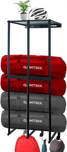 Sillas de camping de almacenamiento para garaje – Soporte de pared de metal para organización de garaje, estantes de almacenamiento de sillas de