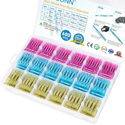 Miniatura 10 de TICONN - Juego de 100 piezas de conectores de alambre termorretráctiles, terminales de alambre eléctrico aislados y resistentes al agua