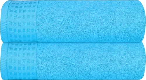 Miniatura 107 de GLAMBURG Juego de 2 toallas de baño de gran tamaño 100% algodón, 28 x 55 pulgadas, ultra suaves, altamente absorbentes, compactas, de secado rápido
