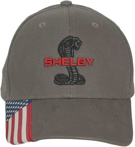 Shelby USA Cobra Snake Olive Hat Gorra de béisbol Producto oficial Shelby Ajustable, talla única para todos Etiqueta tejida con bandera