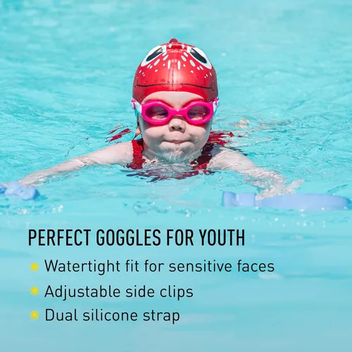 Miniatura 3 de FINIS H3 Goggle - Gafas de natación para niños, antivaho, protección UV, a prueba de fugas, gafas de natación juveniles, de 4 a 12 años