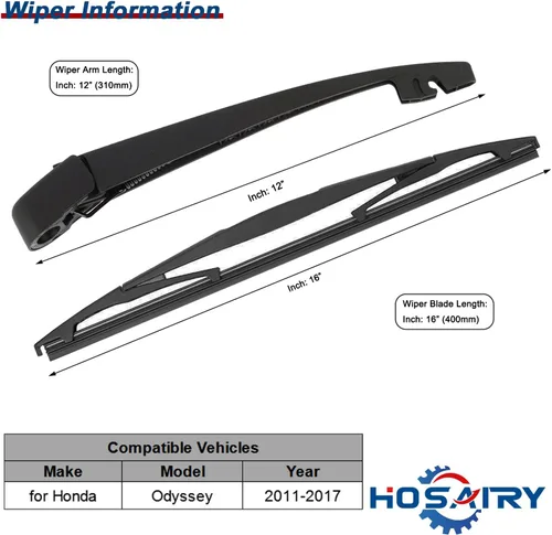 Miniatura 2 de Juego de limpiaparabrisas trasero para Honda Odyssey 2011-2017 Conjunto de limpiaparabrisas trasero 76720-TK8-A01 76730-TK8-A21