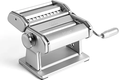 Miniatura 7 de Marcato Made in Italy Atlas+Pasta Machine, Chrome. Chrome Plated Steel & Aluminum Rollers, Double Cutter for Lasagna, Fettuccine & Spaghetti