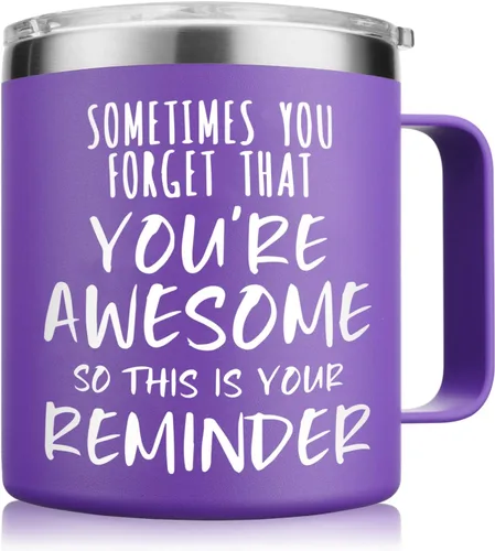 Miniatura 9 de NOWWISH Regalos Inspiradores para Hombres y Mujeres, Taza de Café "Sometimes You Forget You're Awesome", Regalos de Agradecimiento, Regalos Negro