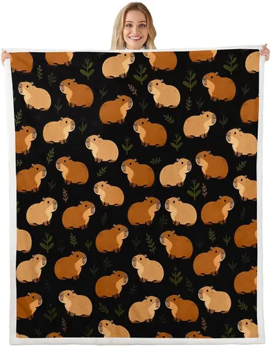 Miniatura 29 de Erosebridal Funny Capybaras Blanket Capybara Lover Gifts Cute Fleece Blanket for Kids Girls Boys, Capybara Decorations Blankets 40"x50", Kawaii
