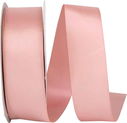 Reliant Ribbon Double Face Df Satin - Cinta de colores nupciales, 1-1/2 pulgadas x 50 yardas, oro rosa