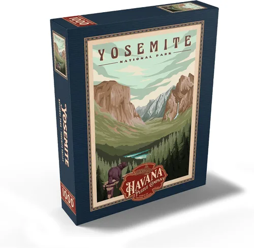 Miniatura 2 de MyPuzzle Yosemite National Park - Valle de Yosemite, póster de viaje vintage, rompecabezas premium de 1000 piezas para adultos