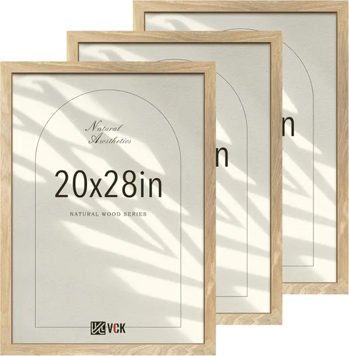Miniatura 28 de VCK Juego de 3 portarretratos de madera negra de 8 x 10 pulgadas con exclusiva veta de madera, marco para el hogar, estudio y galería, mesa o colgar