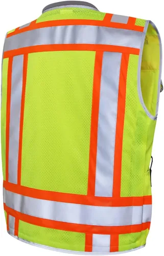 Miniatura 2 de Dib Safety Chaleco Reflectante de Servicio Pesado, Chaleco de Ingeniero de Alta Visibilidad de Dos Tonos, Fabricado con Cinta 3M, Cuello Acolchado