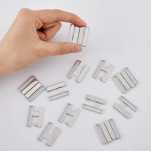 Miniatura 7 de SUPERFINDINGS 10 pares de clips de repuesto de cierre de sujetador de aleación de zinc plata clips de bikini lencería cierre frontal hebilla