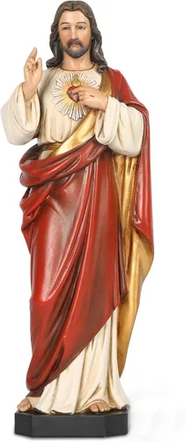 Miniatura 9 de Estatua católica BC del Sagrado Corazón de Jesús, 6" H decoración del hogar de Jesucristo, figura católica coleccionable, regalos religiosos, hecha
