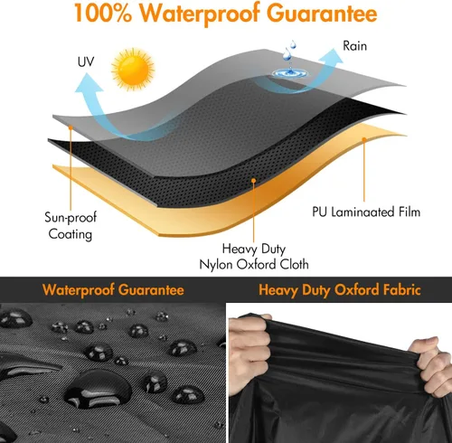 Miniatura 4 de WLEAFJ Fundas Impermeables para Sillas de Exterior, Fundas Negras para Muebles de Patio y Césped, Funda de Asiento Profundo para Sillón de Patio