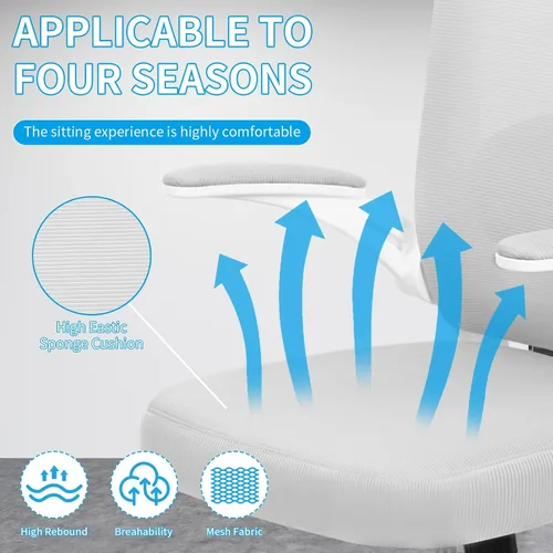 Miniatura 5 de YOXIER Silla de oficina ergonómica, silla de oficina de malla, silla de oficina de soporte lumbar, silla de escritorio con respaldo alto