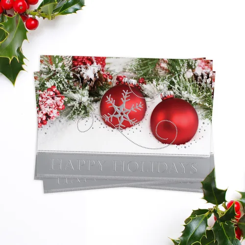 Miniatura 4 de Masterpiece Adorno Navideño Brillante Tarjetas de Navidad / Juego de 16 Tarjetas Navideñas en Caja con Acentos de Papel Aluminio Plateado y Sobres