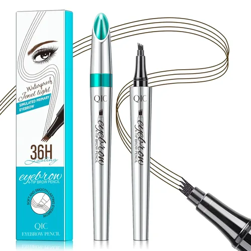 Miniatura 8 de Lápiz de cejas con microcuchilla de 4 puntas para maquillaje natural de cejas, bolígrafo de microblading impermeable y a prueba de manchas