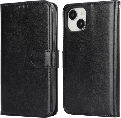 Miniatura 9 de Bocasal Funda tipo cartera desmontable para iPhone 15 con bloqueo RFID, ranuras para tarjetas, soporte de cuero PU premium, soporte magnético tipo