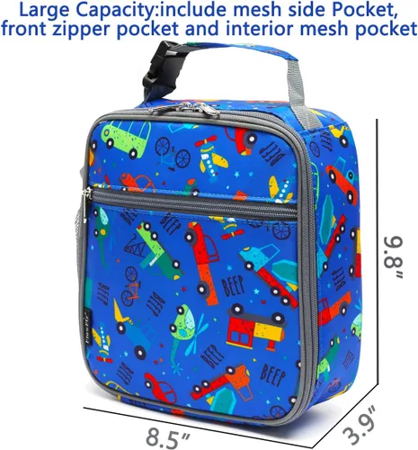 Miniatura 3 de FlowFly Lonchera para niños, bolsa suave aislada, mini hielera para el regreso a clases, kit de bolsa térmica para comidas, para niñas, niños, Coche