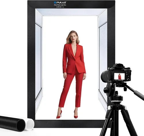 Miniatura 11 de Caja de luz de estudio fotográfico mini de Puluz, kit de tienda de fotos portátil, carpa plegable para fotografía con CRI >95, 104 luces LED y 6