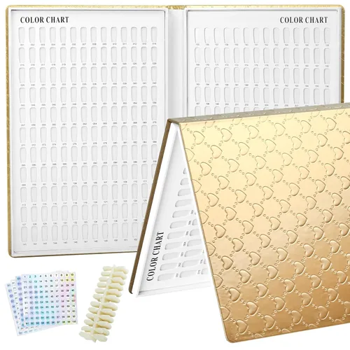Libro de muestras de uñas de 308 colores con 360 puntas de uñas profesional, carta de colores de uñas, pantalla de tarjetas, libro de esmalte de