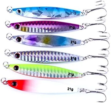 7 unids metal duro mar hundimiento plomo pesca señuelos wobbler lucio carpa trucha perca calamar bagre pesca cebos 0.49 oz/0.74 oz