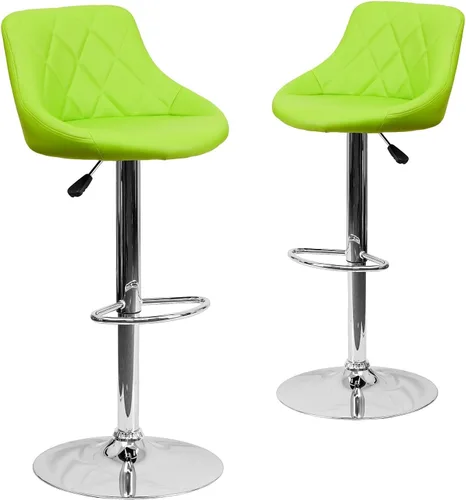 Miniatura 16 de Flash Furniture CH-82028A-BK-GG asiento de vinilo negro de diseño contemporáneo, banqueta alta ajustable con base cromada, Vinilo, Negro