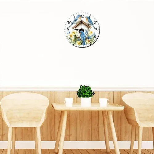 Miniatura 3 de Reloj de pared de pájaro para decoración de pared, funciona con pilas, sin tictac, silencioso, de cuarzo, analógico, rústico, estilo rural, redondo