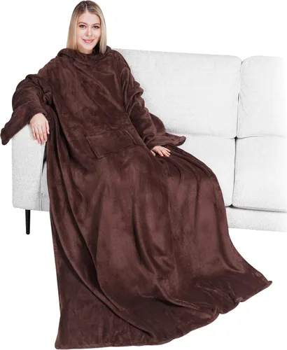 Miniatura 31 de PAVILIA Wearable Blanket with Sleeves for Adult Women Men, Cozy Fleece Warm Wrap Throw with Arms, Gifts for Christmas, Wife