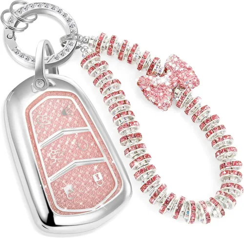 Miniatura 51 de Funda para llavero Buick con llavero de pulsera de circonita de moda, diseño de diamantes encantadores funda suave para Avenir Envision Encore Chevy