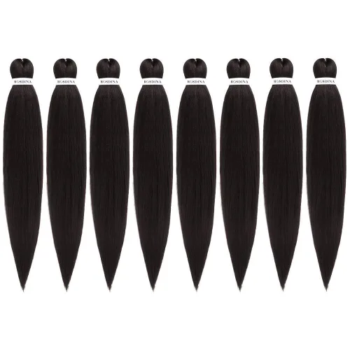 Miniatura 36 de Cabello trenzado preestirado - 12 pulgadas, 8 paquetes, cabello trenzado corto natural negro para trenzas torcidas o en caja, extensiones de cabello