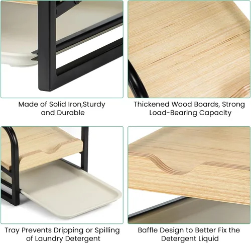 Miniatura 7 de Soporte para Detergente de Ropa Líquido, Soporte para Detergente de Ropa, Soporte para Detergente Líquido con Bandeja para Goteo