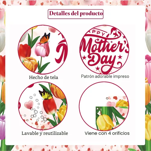 Miniatura 3 de Decoraciones para el Día de la Madre, telón de fondo para decoración de fiesta del día de la madre, 71 x 43 pulgadas